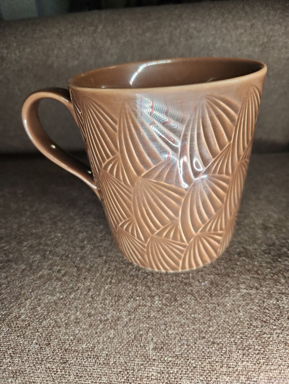 Starbucks Brown Embossed Ceramic Cup with Shell Pattern - Picture 5 of 6